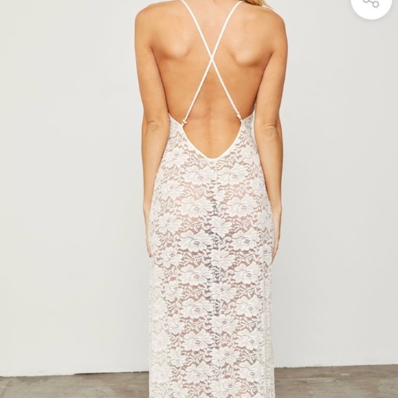 cream midi slip dress